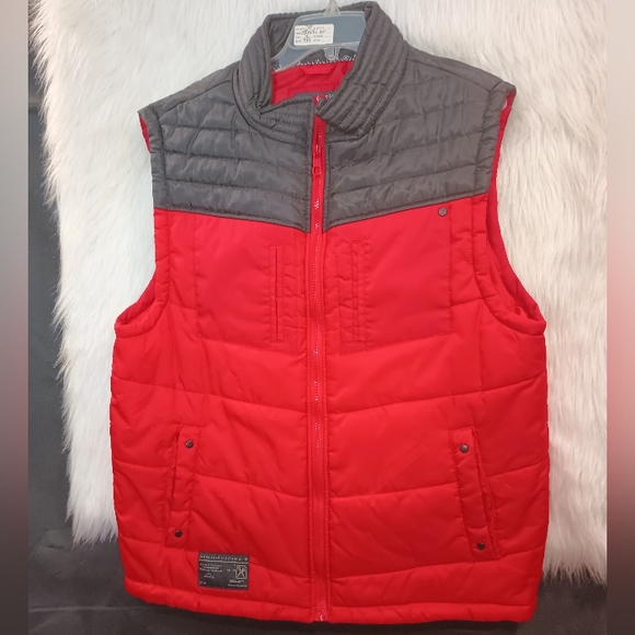 Mark Echo Red and Black Sleeveless Front Zip Vest Size XL - Picture 2 of 12